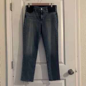 Joe's Jeans Straight Leg Jeans in Washed Blue with Black Panels